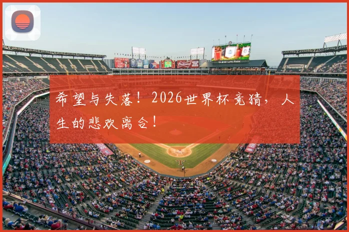 希望与失落！2026世界杯竞猜，人生的悲欢离合！